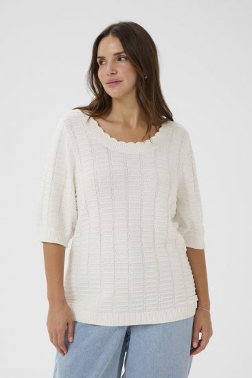 Kaffe Curve Lotia Pullover Chalk - Πλεκτά πουλόβερ - 