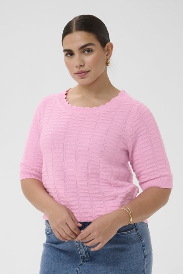 Kaffe Curve Lotia Pullover Pink Frosting - Πλεκτά πουλόβερ - 