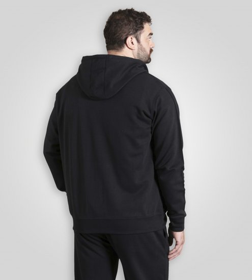 Duke Kenilworth Pin Tuck Sleeves Zip Through Hoodie Dark Navy - φούτερ/Φούτερ με κουκούλα - φούτερ/Φούτερ με κουκούλα ανδρικά μεγάλα μεγέθη 