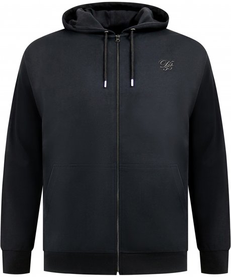 Duke Kenilworth Pin Tuck Sleeves Zip Through Hoodie Dark Navy - φούτερ/Φούτερ με κουκούλα - φούτερ/Φούτερ με κουκούλα ανδρικά μεγάλα μεγέθη 