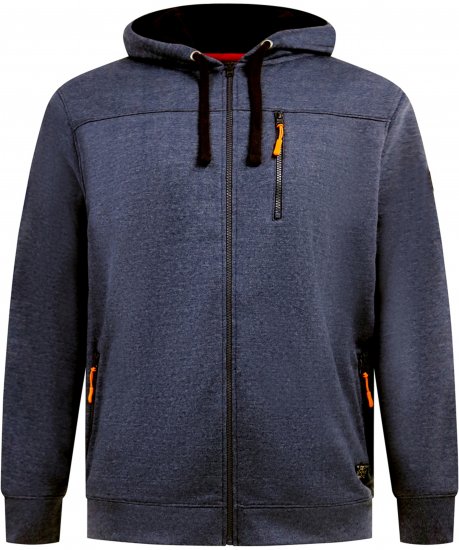 D555 Mansfield Hoodie with Zipper Navy - φούτερ/Φούτερ με κουκούλα - φούτερ/Φούτερ με κουκούλα ανδρικά μεγάλα μεγέθη 