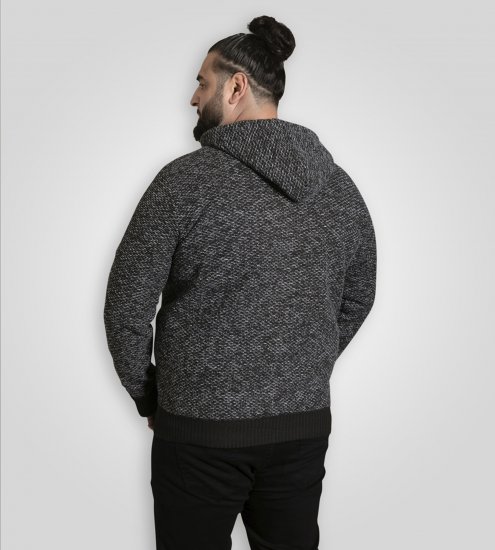 Duke Fareham Bonded Sherpa Lining Knitted Hoodie Grey - φούτερ/Φούτερ με κουκούλα - φούτερ/Φούτερ με κουκούλα ανδρικά μεγάλα μεγέθη 