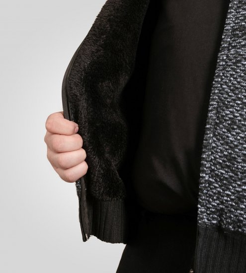 Duke Fareham Bonded Sherpa Lining Knitted Hoodie Grey - φούτερ/Φούτερ με κουκούλα - φούτερ/Φούτερ με κουκούλα ανδρικά μεγάλα μεγέθη 