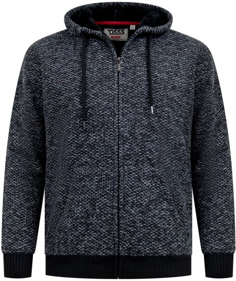 Duke Fareham Bonded Sherpa Lining Knitted Hoodie Grey - φούτερ/Φούτερ με κουκούλα - φούτερ/Φούτερ με κουκούλα ανδρικά μεγάλα μεγέθη 