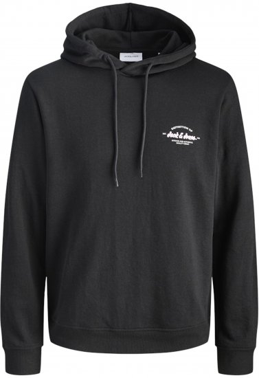 Jack & Jones Brandon Hoodie Black - φούτερ/Φούτερ με κουκούλα - φούτερ/Φούτερ με κουκούλα ανδρικά μεγάλα μεγέθη 