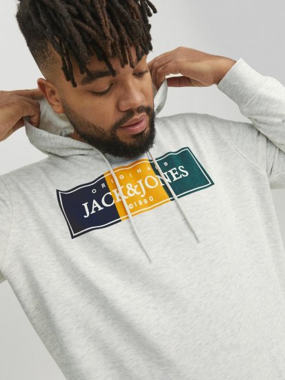Jack & Jones Codyy Hoodie White - φούτερ/Φούτερ με κουκούλα - φούτερ/Φούτερ με κουκούλα ανδρικά μεγάλα μεγέθη 