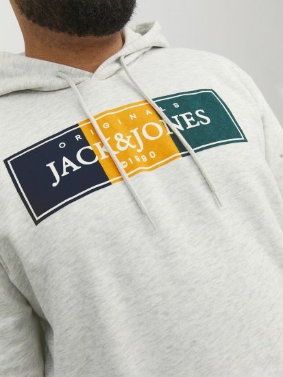 Jack & Jones Codyy Hoodie White - φούτερ/Φούτερ με κουκούλα - φούτερ/Φούτερ με κουκούλα ανδρικά μεγάλα μεγέθη 