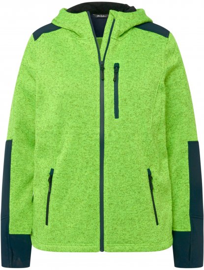 Ulla Popken Contrast Inserts Sweater Knit Hoodie Light Green - φούτερ/Φούτερ με κουκούλα - 