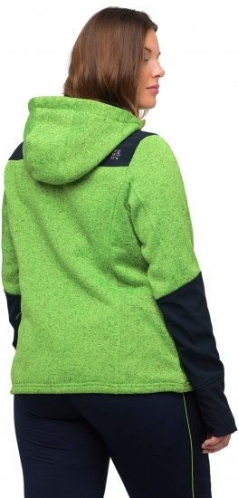 Ulla Popken Contrast Inserts Sweater Knit Hoodie Light Green - φούτερ/Φούτερ με κουκούλα - 