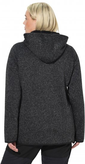 Ulla Popken Sweater Knit Fleece Hoodie Black - φούτερ/Φούτερ με κουκούλα - 
