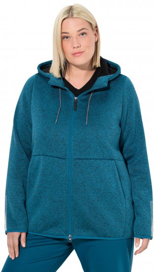 Ulla Popken Sweater Knit Fleece Hoodie Dark Petrol - φούτερ/Φούτερ με κουκούλα - 