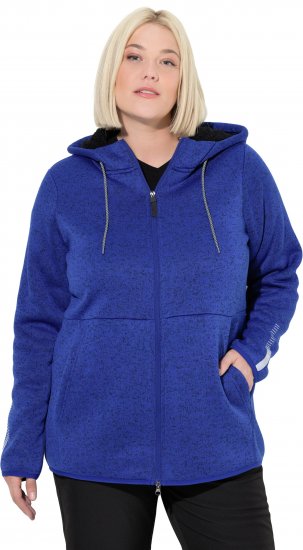 Ulla Popken Sweater Knit Fleece Hoodie Capri Blue - φούτερ/Φούτερ με κουκούλα - 