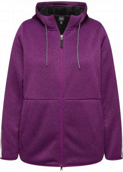 Ulla Popken Sweater Knit Fleece Hoodie Aubergine - φούτερ/Φούτερ με κουκούλα - 