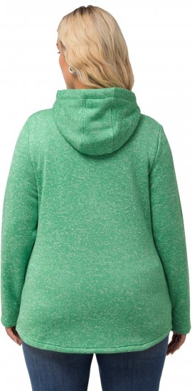 Ulla Popken Melange Knit Fleece Lined Hoodie Spring Green - φούτερ/Φούτερ με κουκούλα - 