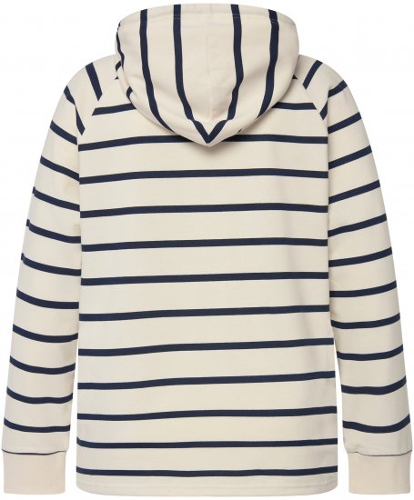 Ulla Popken Stripe Print Loungewear Hoodie Chalk - φούτερ/Φούτερ με κουκούλα - 