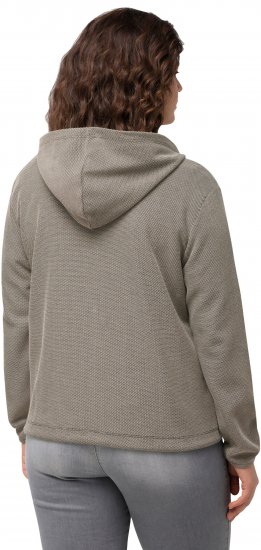 Ulla Popken Drawstring Hem Zip-Up Hoodie Grey - φούτερ/Φούτερ με κουκούλα - 