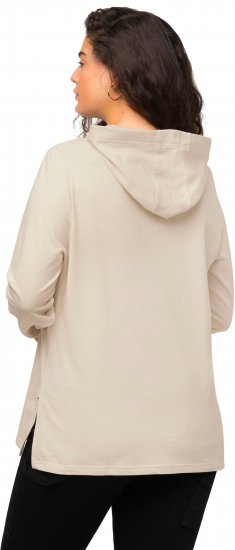 Ulla Popken REBEL LOVE Long Sleeve Graphic Hoodie Vanilla - φούτερ/Φούτερ με κουκούλα - 