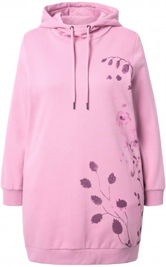 Ulla Popken Oversized Grass Graphic Hoodie Wildberry - φούτερ/Φούτερ με κουκούλα - 