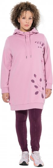 Ulla Popken Oversized Grass Graphic Hoodie Wildberry - φούτερ/Φούτερ με κουκούλα - 