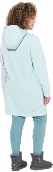 Ulla Popken Oversized Grass Graphic Hoodie Glacier Green - φούτερ/Φούτερ με κουκούλα - 