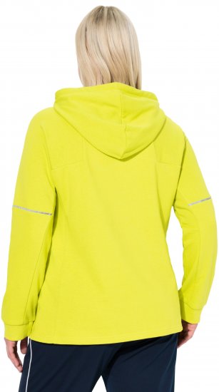 Ulla Popken Zippered Pocket and Reflective Piping Hoodie Green Apple - φούτερ/Φούτερ με κουκούλα - 