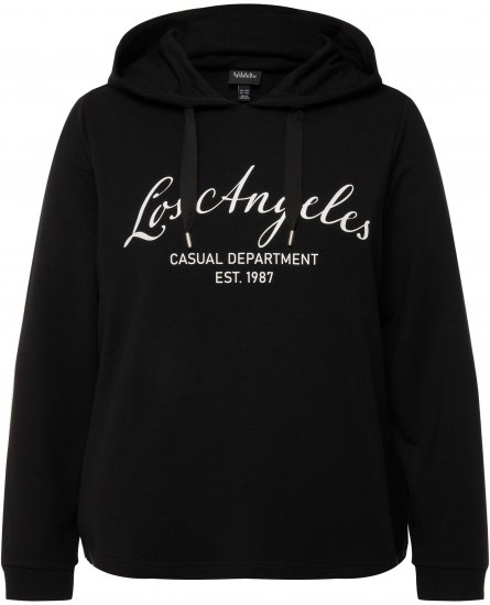 Ulla Popken City Name Graphic Hoodie Black - φούτερ/Φούτερ με κουκούλα - 