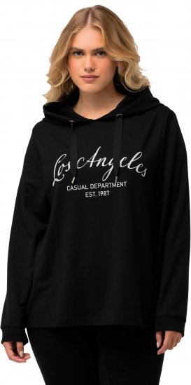 Ulla Popken City Name Graphic Hoodie Black - φούτερ/Φούτερ με κουκούλα - 