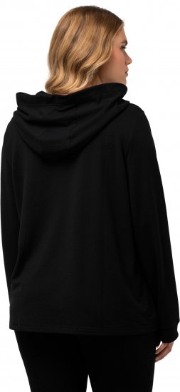 Ulla Popken City Name Graphic Hoodie Black - φούτερ/Φούτερ με κουκούλα - 
