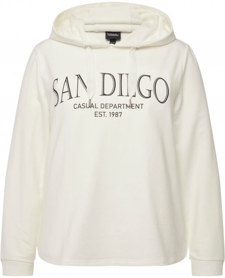 Ulla Popken City Name Graphic Hoodie Off-White - φούτερ/Φούτερ με κουκούλα - 