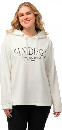 Ulla Popken City Name Graphic Hoodie Off-White - φούτερ/Φούτερ με κουκούλα - 