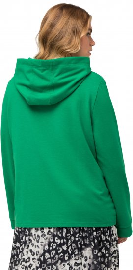 Ulla Popken City Name Graphic Hoodie Emerald Green - φούτερ/Φούτερ με κουκούλα - 