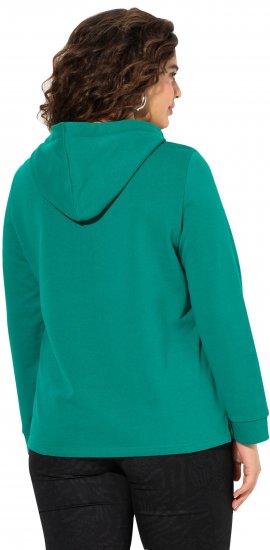 Ulla Popken Face Graphic Long Sleeve Hoodie Emerald Green - φούτερ/Φούτερ με κουκούλα - 