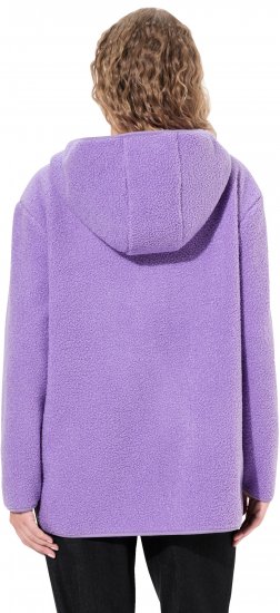 Ulla Popken Teddy Plush Long Sleeve Hoodie Pale Lilac - φούτερ/Φούτερ με κουκούλα - 