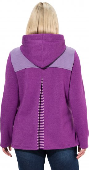 Ulla Popken Waffle Pique Contrast Color Hoodie Dark Purple - φούτερ/Φούτερ με κουκούλα - 