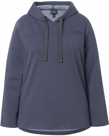 Ulla Popken Lettering GLOWING Hoodie Asphalt Grey - Τυπωμένα T-shirts για γυναίκες - 