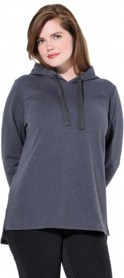 Ulla Popken Lettering GLOWING Hoodie Asphalt Grey - Τυπωμένα T-shirts για γυναίκες - 