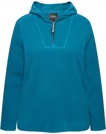Ulla Popken Fleece Sweatshirt Hoodie Dark Petrol - φούτερ/Φούτερ με κουκούλα - 
