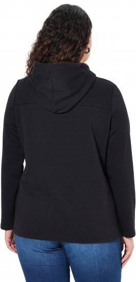 Ulla Popken TRUE Lettering Hoodie Black - φούτερ/Φούτερ με κουκούλα - 
