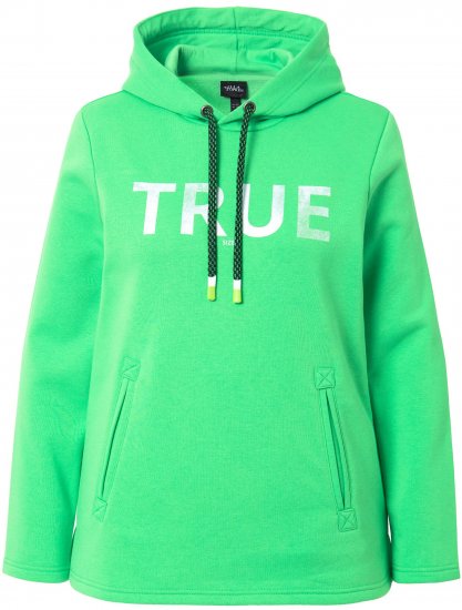 Ulla Popken TRUE Lettering Hoodie Mint Green - φούτερ/Φούτερ με κουκούλα - 