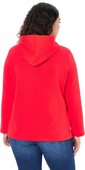 Ulla Popken TRUE Lettering Hoodie Neon Red - φούτερ/Φούτερ με κουκούλα - 