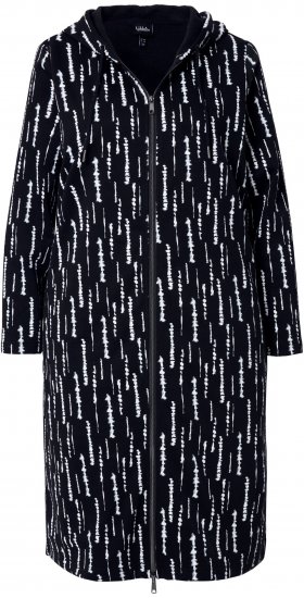 Ulla Popken Graphic Hooded Sweatshirt Dress Black - φούτερ/Φούτερ με κουκούλα - 