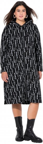 Ulla Popken Graphic Hooded Sweatshirt Dress Black - φούτερ/Φούτερ με κουκούλα - 
