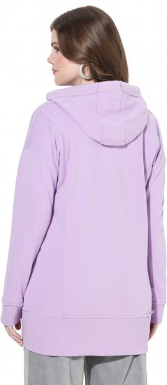 Ulla Popken Decorative Seam Zip-Up Hoodie Lavender - φούτερ/Φούτερ με κουκούλα - 