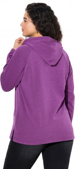 Ulla Popken Rhinestone Drawstring Moon Wash Hoodie Light Plum - φούτερ/Φούτερ με κουκούλα - 