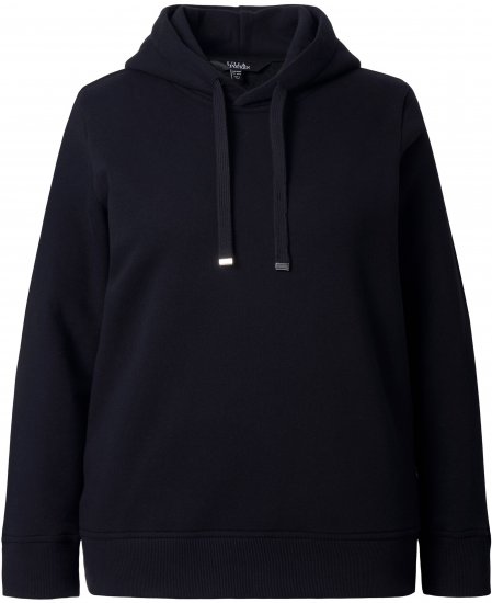 Ulla Popken Relaxed Fit Long Sleeve Hoodie Black - φούτερ/Φούτερ με κουκούλα - 