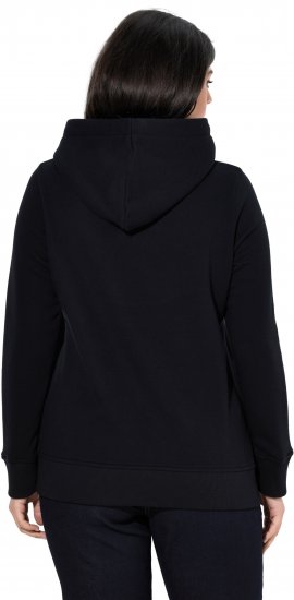 Ulla Popken Relaxed Fit Long Sleeve Hoodie Black - φούτερ/Φούτερ με κουκούλα - 