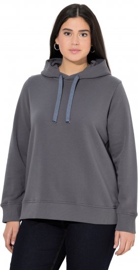 Ulla Popken Relaxed Fit Long Sleeve Hoodie Graphite Grey - φούτερ/Φούτερ με κουκούλα - 