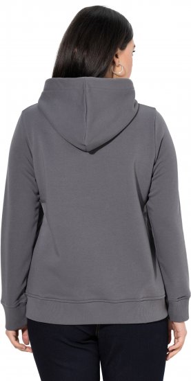Ulla Popken Relaxed Fit Long Sleeve Hoodie Graphite Grey - φούτερ/Φούτερ με κουκούλα - 
