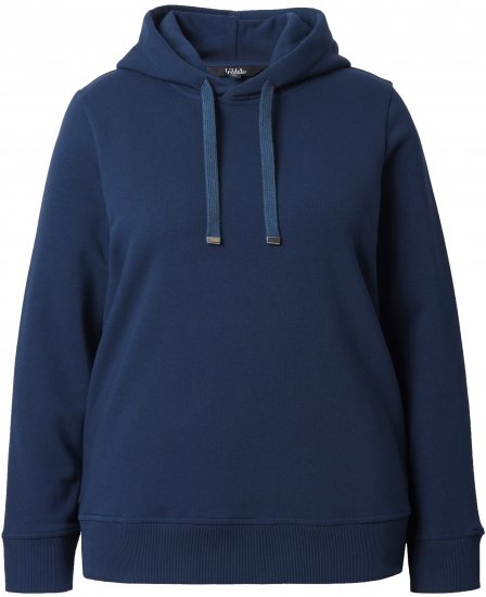 Ulla Popken Relaxed Fit Long Sleeve Hoodie Navy - φούτερ/Φούτερ με κουκούλα - 