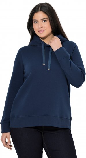 Ulla Popken Relaxed Fit Long Sleeve Hoodie Navy - φούτερ/Φούτερ με κουκούλα - 